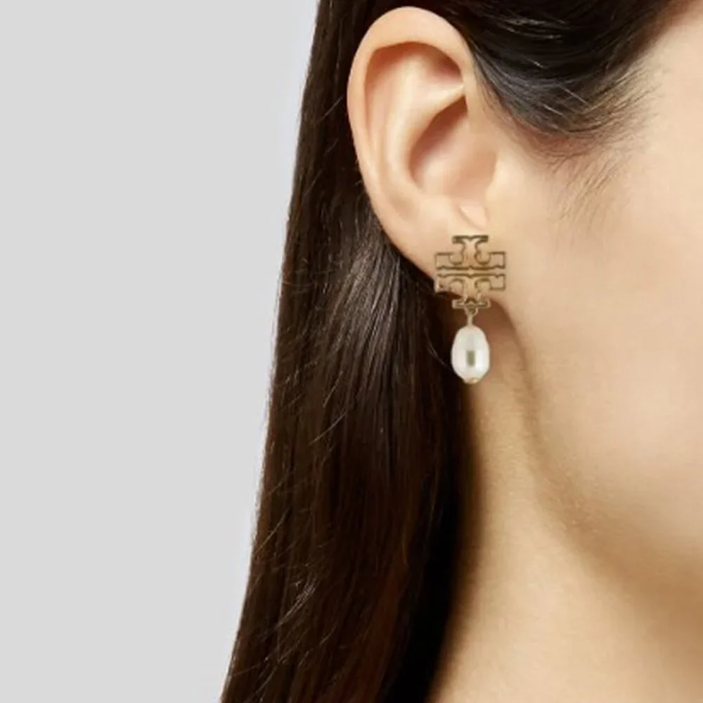 Tory Burch Faux Pearl Drop Earrings NWOT